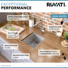 Ruvati 13"x15" Undermnt Bar Prep Tight Raduis 16 Ga Kitchen Sink SS Sgl Bowl RVH7013